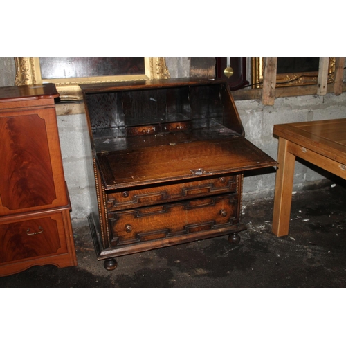 444 - ORNATE 3 DRAW ART NOUVEAU GOTHIC STYLE BUREAU