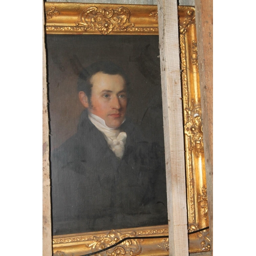 446 - Antique original oil on canvas painting of gentleman wearing crevat. 
Sold as seen