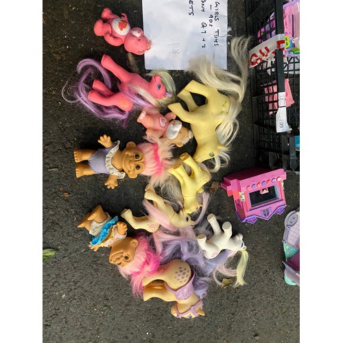 209 - VINTAGE TOYS 1980S-1990S MY LITTLE PONY GENERATION 1 AND 2, TROLLS, CAREBEARS, AND POLLY POCKETS