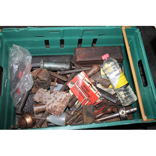 158 - CRATE OF VINTAGE TOOLS