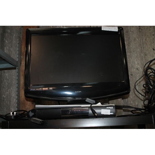 163 - LOGIK FREEVIEW HD TV WITH BUILT IN DVD AND HUMAX PLAYER