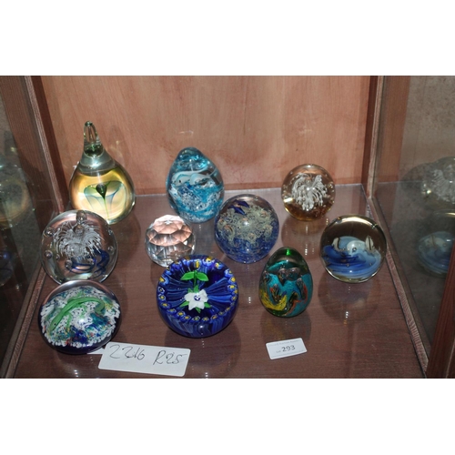 293 - 10 X LARGE GOOD CONDITION HEAVY GLASS PAPER WEIGHTS