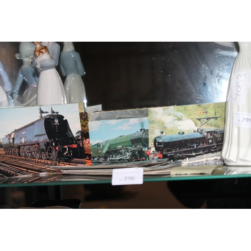 296 - SELECTION OF TRAIN AND GWR POSTCARDS