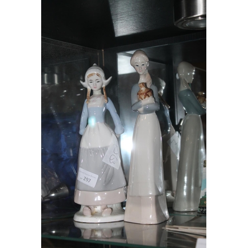 297 - 2 X SPANISH STYLE GLAZED FIGURINES