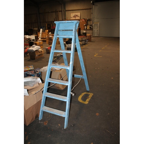 401 - SIX TIER PAINTED WOODEN STEP LADDER