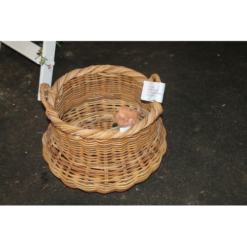 432 - LARGE WICKER HANDLED BASKET