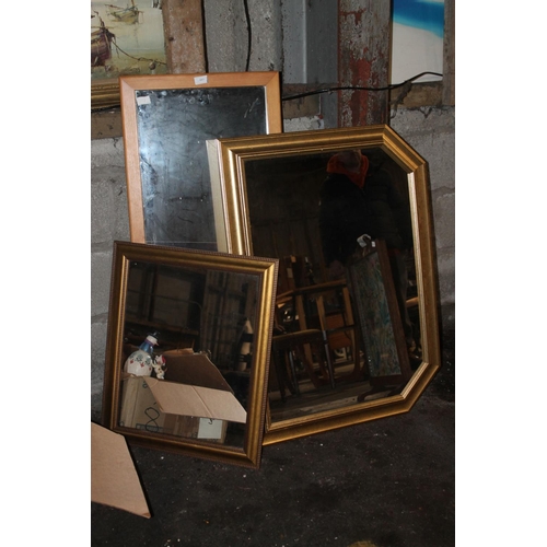 665 - 3 X WALL MIRRORS