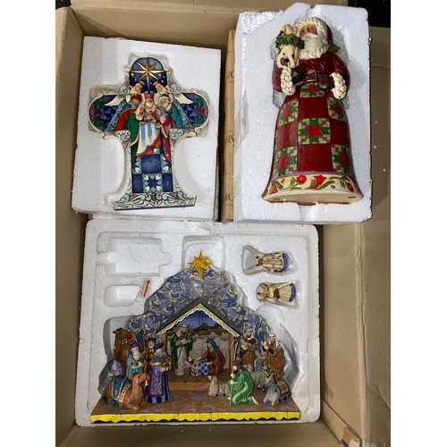 104 - SELECTION OF JIM SHORE COLLECTABLES INC LARGE NATIVITY SET FAITHFUL FRIENDS AND BEHIND THE SAVIOUR