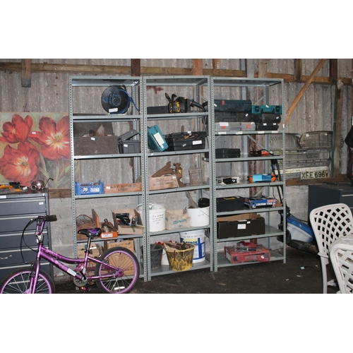 36 - WORKSHOP MULTI SHELF SHELVING UNITS (APPROX 7FT TALL)