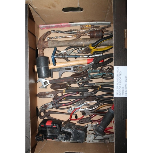 44 - BOX OF ASSORTED TOOLS