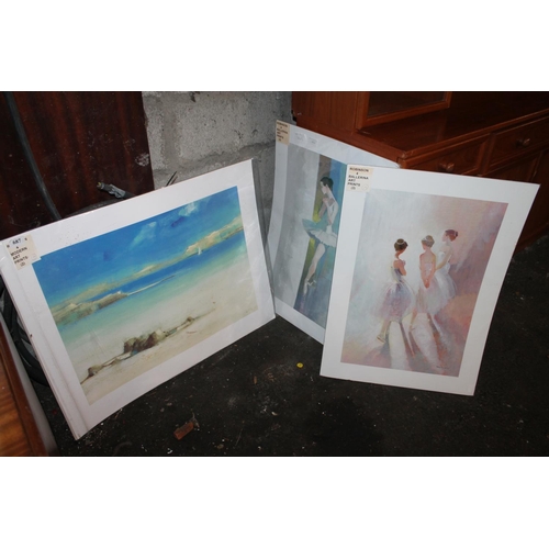 657 - THREE FRAMED ART PRINTS