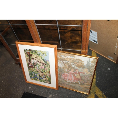 661 - TWO FRAMED TAPASTRY PICTURES