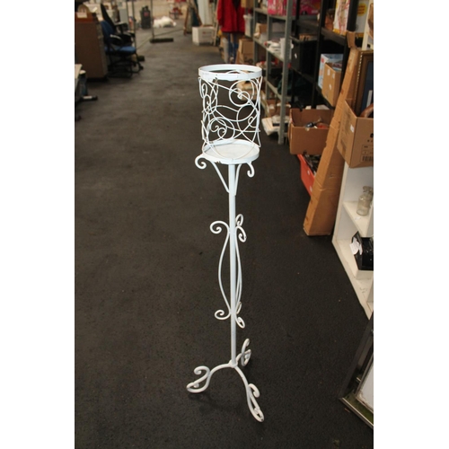 191 - A WHITE METAL CANDLE LANTERN