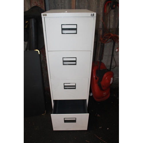 68 - BISLEY METAL 4 DRAWER FILING CABINET WITH KEY