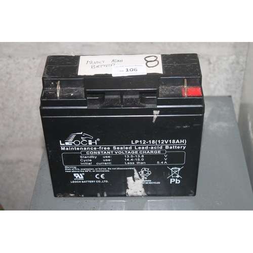 106 - MAINTENANCE FREE 8AH MOTORBIKE  BATTERY