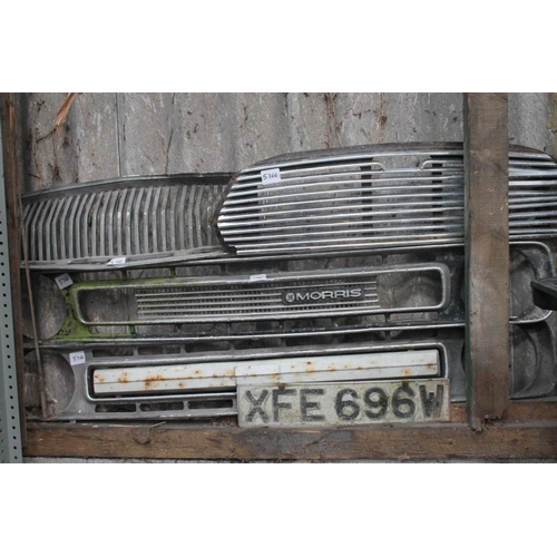 31 - SELECTION OF VINTAGE CAR FRONT GRILLS INC MORRIS PLUS NUMBER PLATE