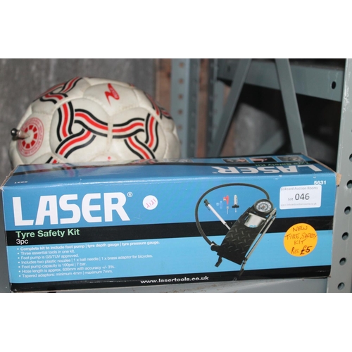 46 - LASER TYRE SAFETY KIT. INC PUMP