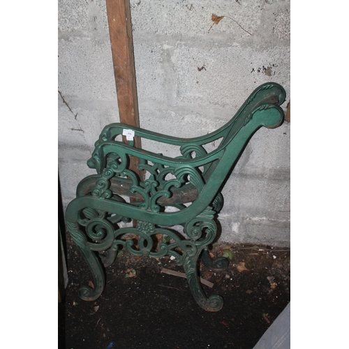 90 - PAIR OF CAST IRON BENCH ENDS