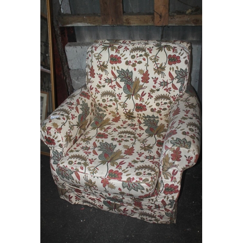 428 - FLORAL ARM CHAIR