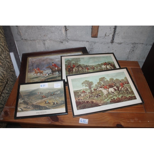 431 - 4 X HUNTING PRINTS