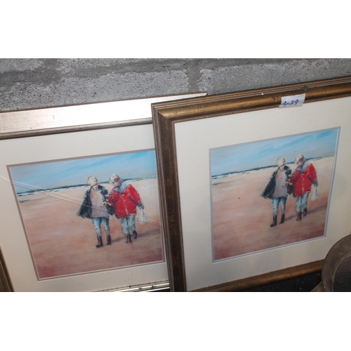 439 - PAIR OF FRAMED IDENTICAL WATER COLOUR PRINTS