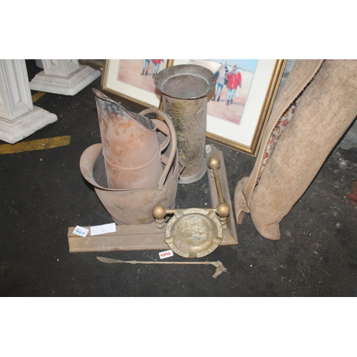 440 - BRASS COAL SCUTTLE X2, UMBRELLA STAND AND MORE