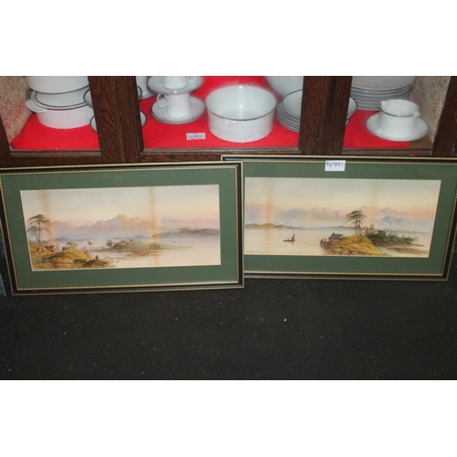 471 - E.L HERRING (C19TH) PAIR OF ORIGINAL SIGNED AND DATED 1880 WATERCOLOURS 65 X 37CM