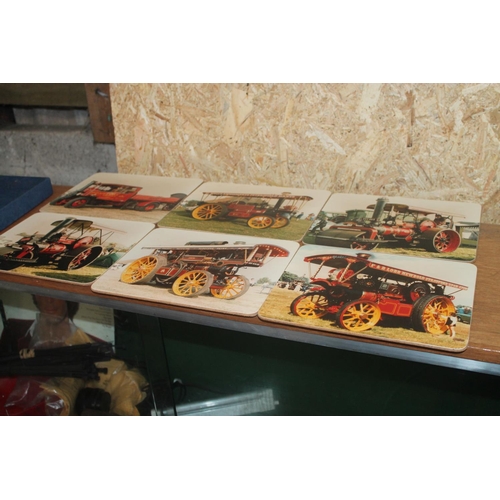 473 - BOX OF   VINTAGE STEAM ENGINE PLACE MATS