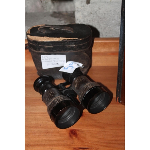 502 - A SET OF CASED VINTAGE BINOCULARS