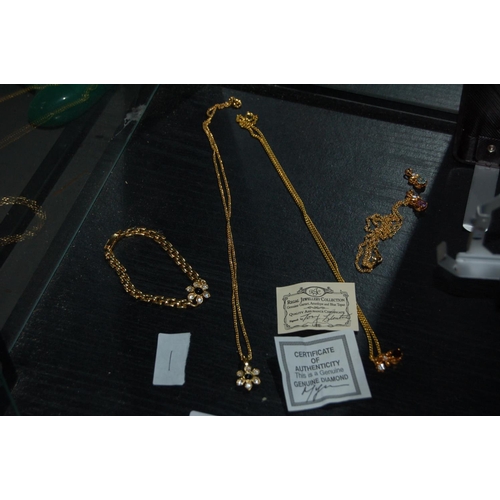 374 - QTY OF REGAL JEWELLERY COLLECTION. NECKLACES, BRACELET ETC
WITH DIAMOND C.O.A