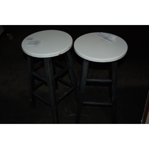 674 - PAIR OF PAINTED STOOLS