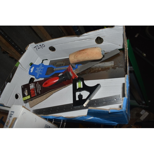 65 - PLASTERERS TROWEL, FILE, SET SQUARE ETC