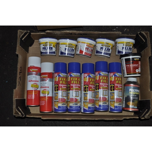 18 - LARGE BOX OF READY MIXED FILLER AND FIX AND FILL EXPANDING FOAM