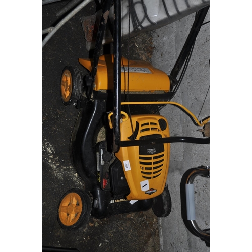 24 - MCCULLOCH 450 PETROL LAWNMOWER  A/F WONKY WHEELS  BROKEN FRAME   BUT GOOD COMPRESSION