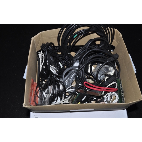 277 - BOX OF MIXED CABLES AND PC PARTS