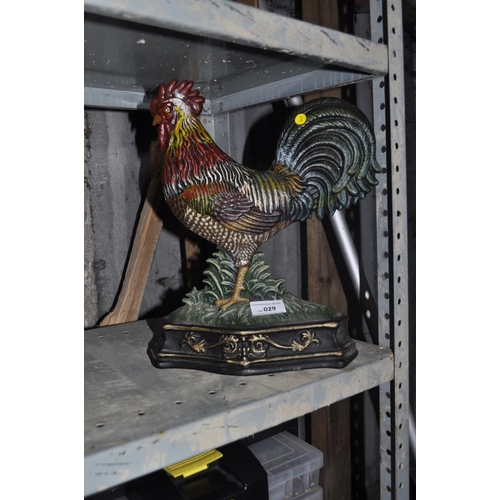 29 - CAST IRON LARGE  COCKEREL DOOR STOP