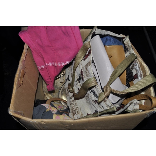 318 - BOX OF ASSORTED HANDBAGS