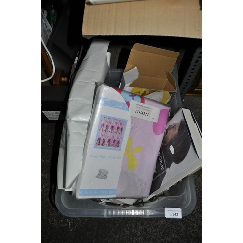 342 - BOX OF BOOKS, PICTURE FRAMES AND SEWING ITEMS