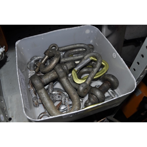 35 - LARGE SELECTION OF SHACKLES, CLIPS AND CARABINAS