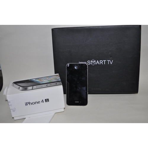 570 - IPHONE 4 S WORKING AND SAMSUNG 3D GLASSES X 2