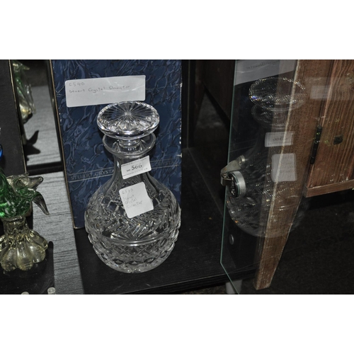 574 - CRYSTAL DECANTER AND STOPPER