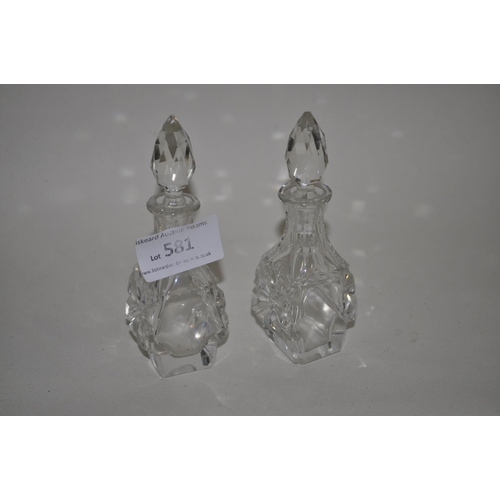581 - 2 X PERFUME BOTTLES WITH STOPPERS
