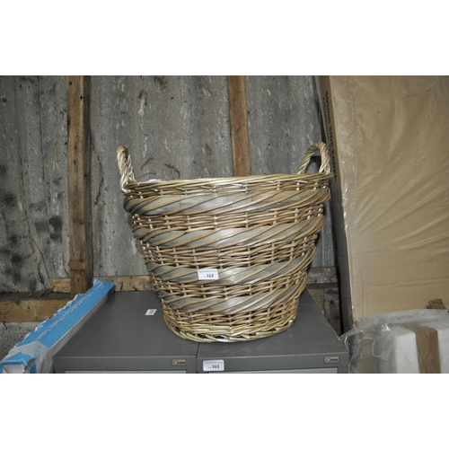 162 - 2 HANDLED WICKER LOG/COAL BASKET