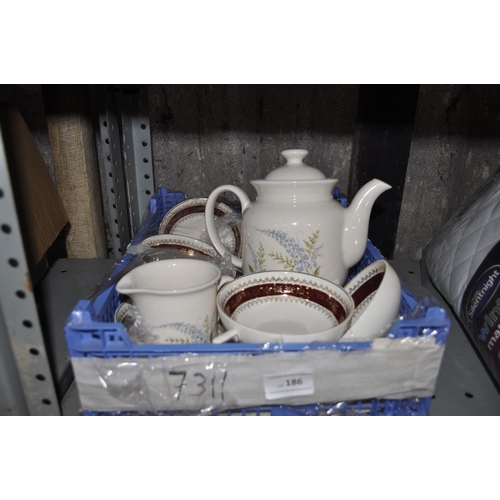 186 - TRAY OF MIXED CHINA