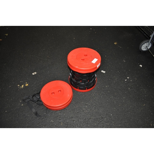 190 - 2 RED PORTABLE STOOLS