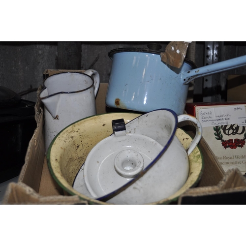 206 - 5 PIECES OF ENAMEL WARE