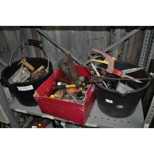 59 - 2 BUCKETS AND A BOX OF MIXED TOOLS