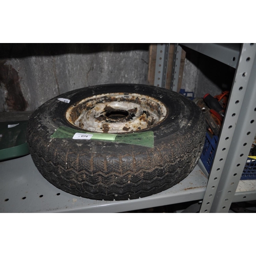 74 - 10 INCH MINI WHEEL AND TYRE   TRAILER SPARE