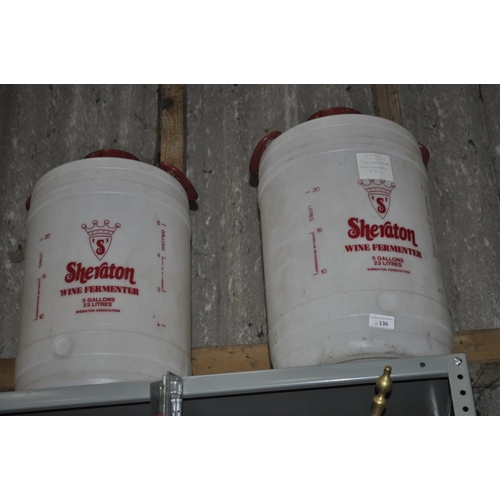 136 - CHERATON 23L WINE FERMENTER X2