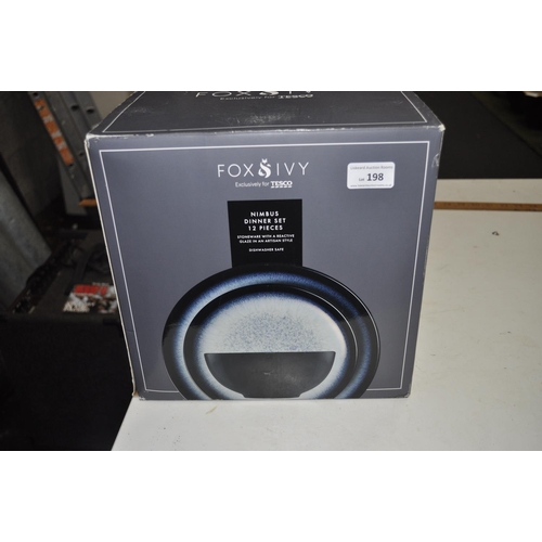 198 - BOXED FOX AND IVY NIMBUS DINNER SET 12 PIECE